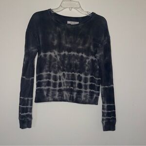 Adam Levine Dark Grey Crop Tie Dye Pullover Sweatshirt Cotton Blend XS